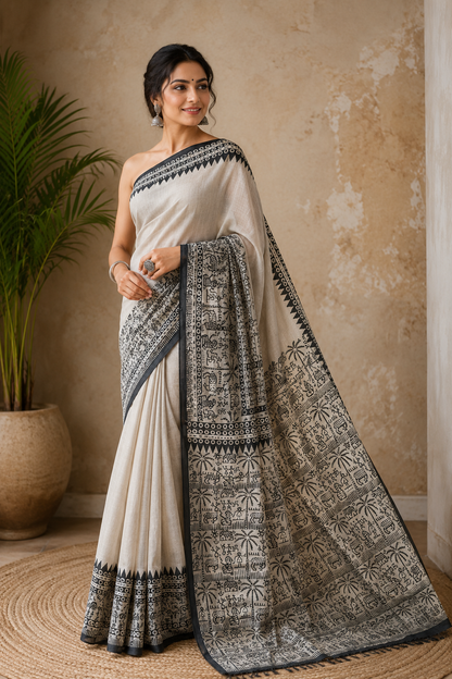 The Slate Narrative Pure Silk Saree