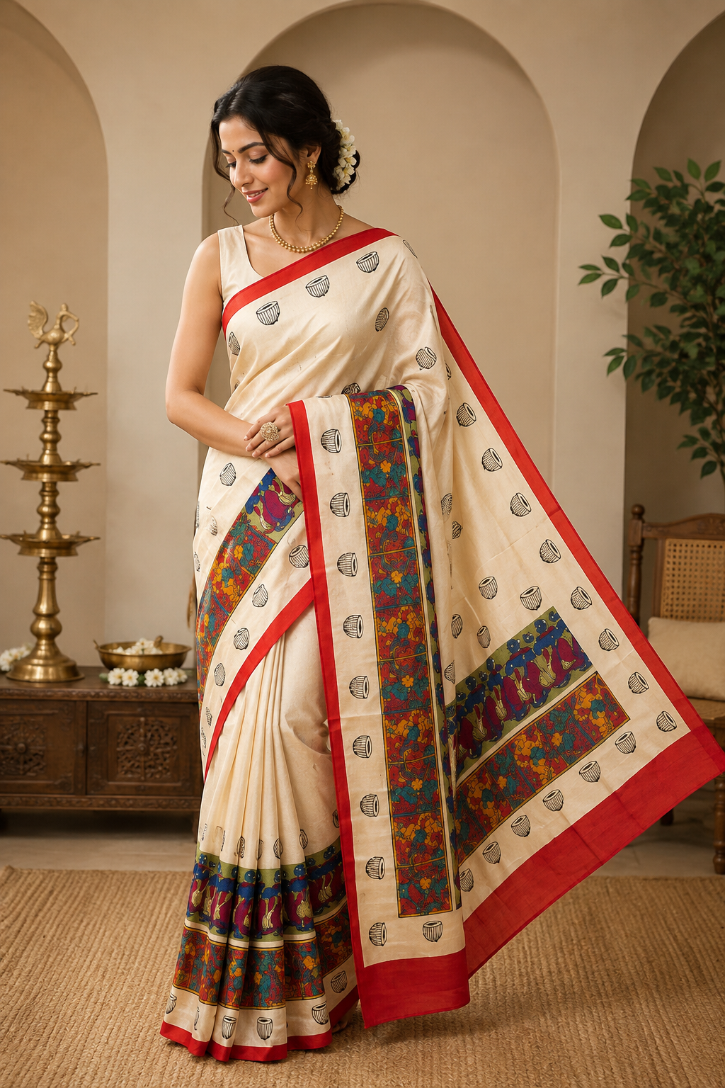 The Ivory Tapestry Pure Silk Saree