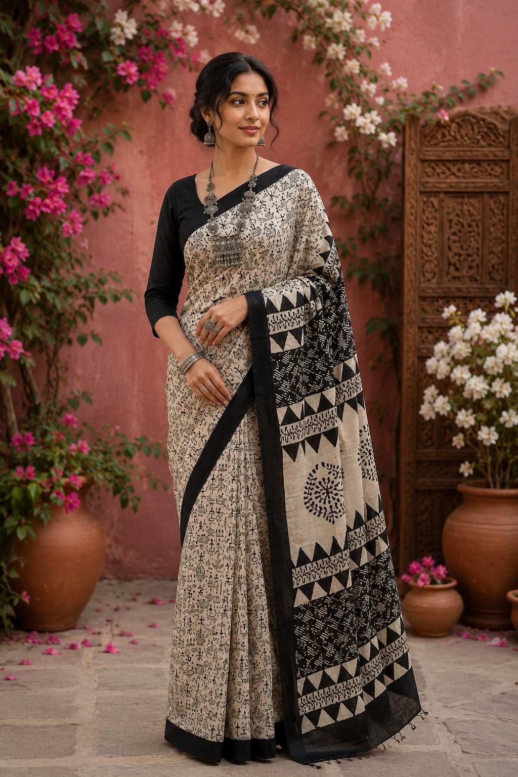 The Noir Folklore Pure Silk Saree