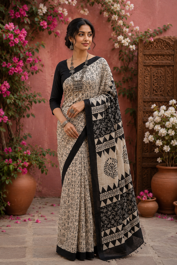 The Noir Folklore Pure Silk Saree