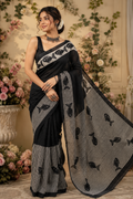 Charcoal Fish Stripe Silk Edit