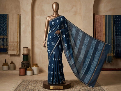 Midnight Shibori Chanderi Edit