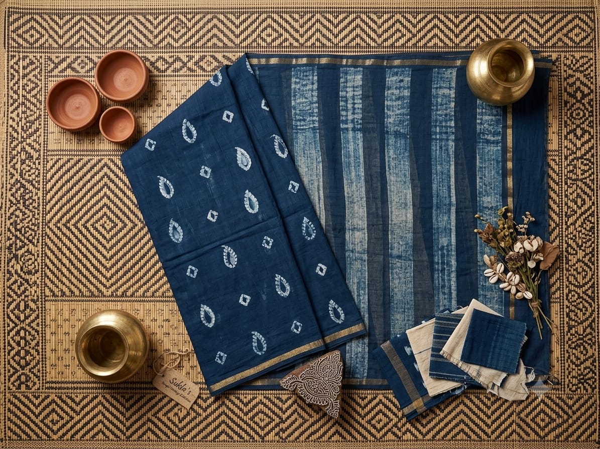 Midnight Shibori Chanderi Edit