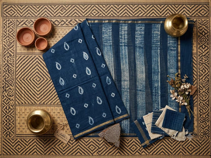 Midnight Shibori Chanderi Edit