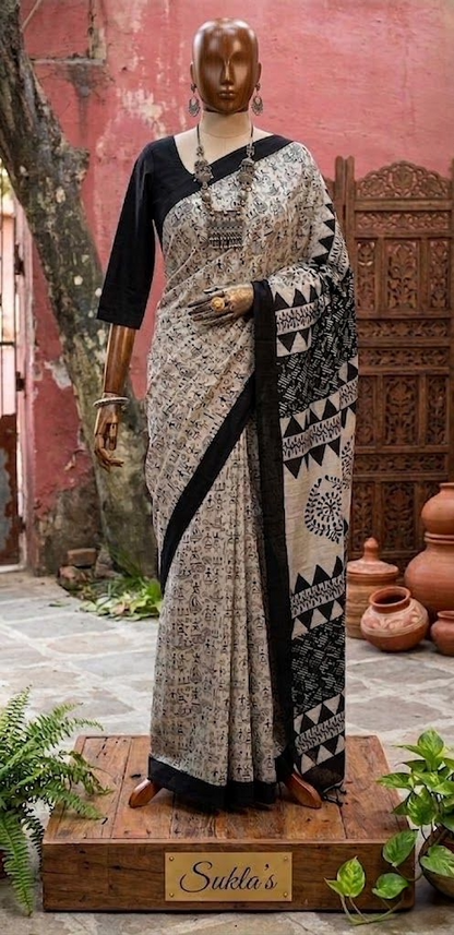 The Noir Folklore Pure Silk Saree