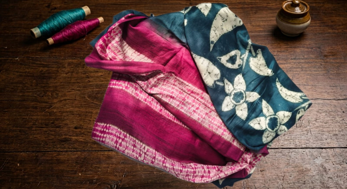 Twilight Bloom Shibori Saree