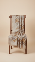 Antique Rose Motif Hand-Painted Silk Saree